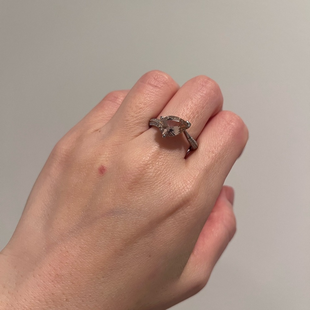 NWT Diamonique Fancy Pink Diamond Ring